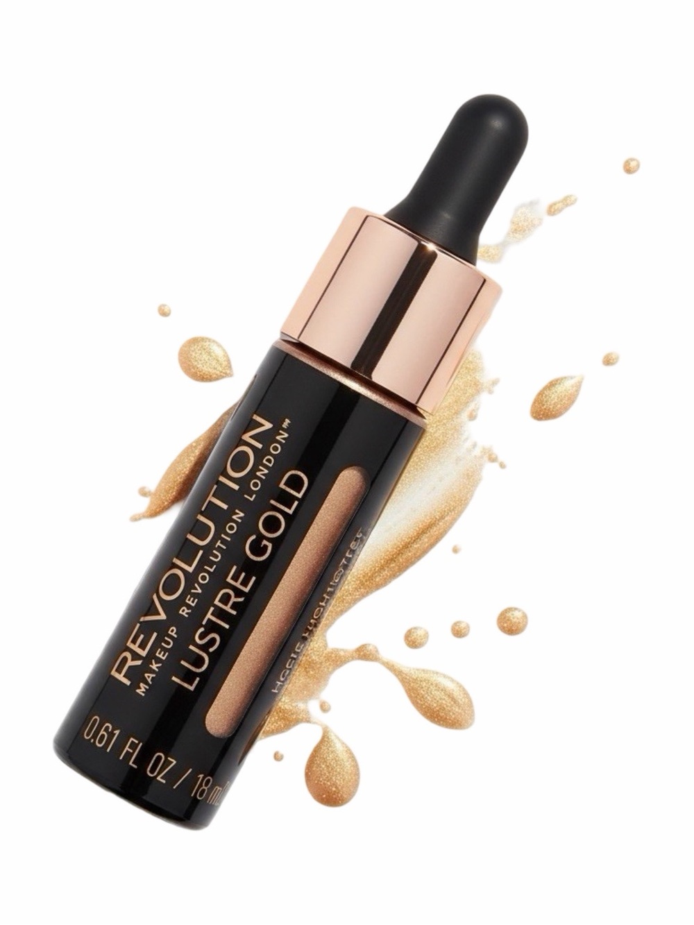 Makeup Revolution Liquid Highlighter - 0.61 fl oz / 18 ml - Lustre Gold